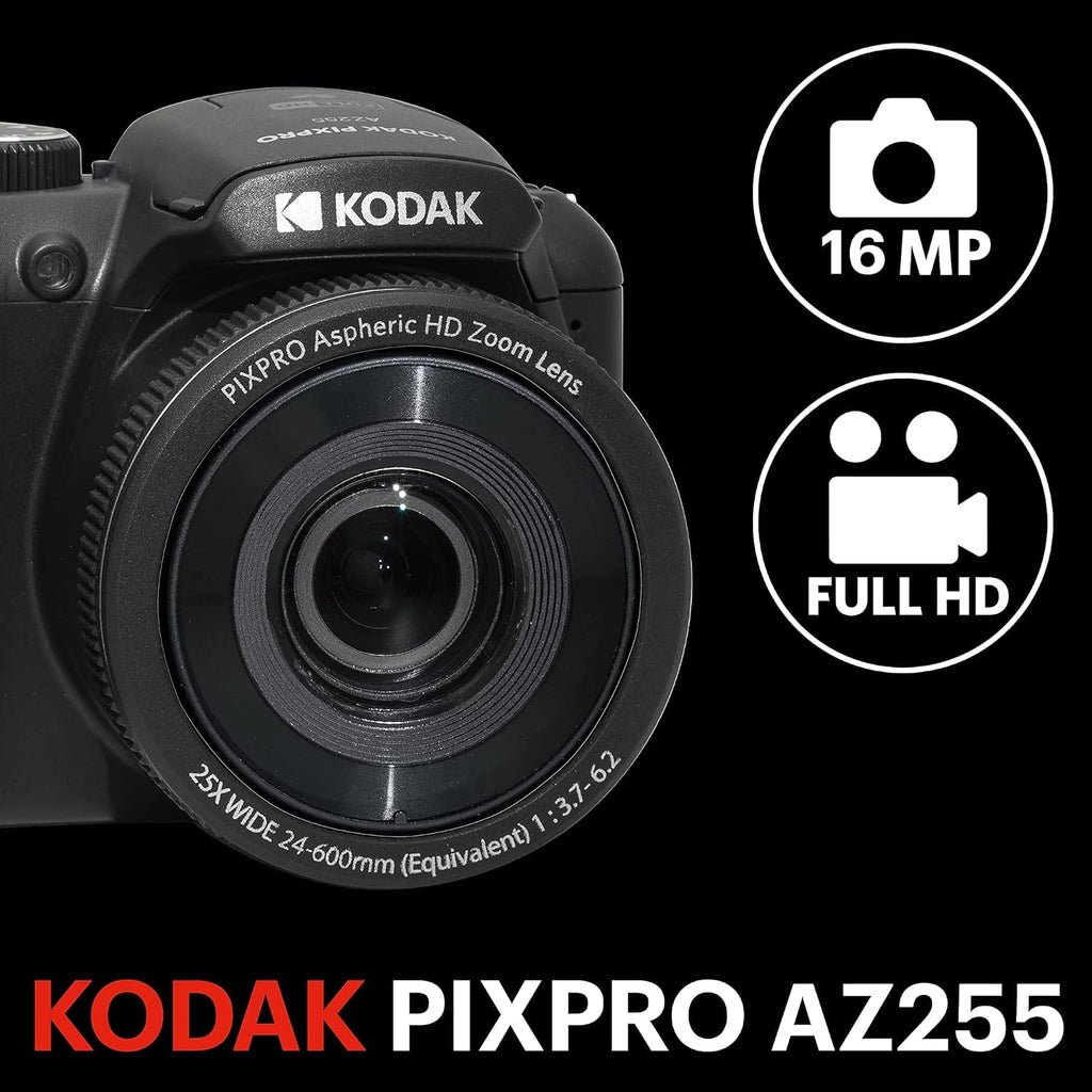 KODAK PIXPRO AZ255 - Cámara digital de 16 MP, zoom óptico de 25x, A...
