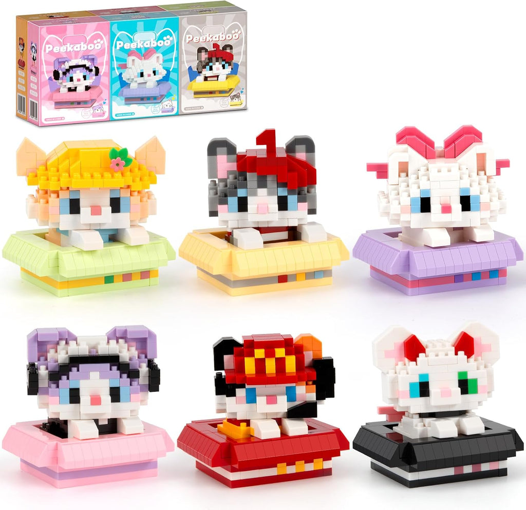IBLOTIME Micro Cat Building Sets Pascua 6 Mini Gatos con Cajas de E...