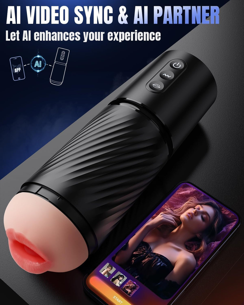 Uoffile Juguete sexual masculino Pocket Pussy 3 mangas AI Sync Mast...