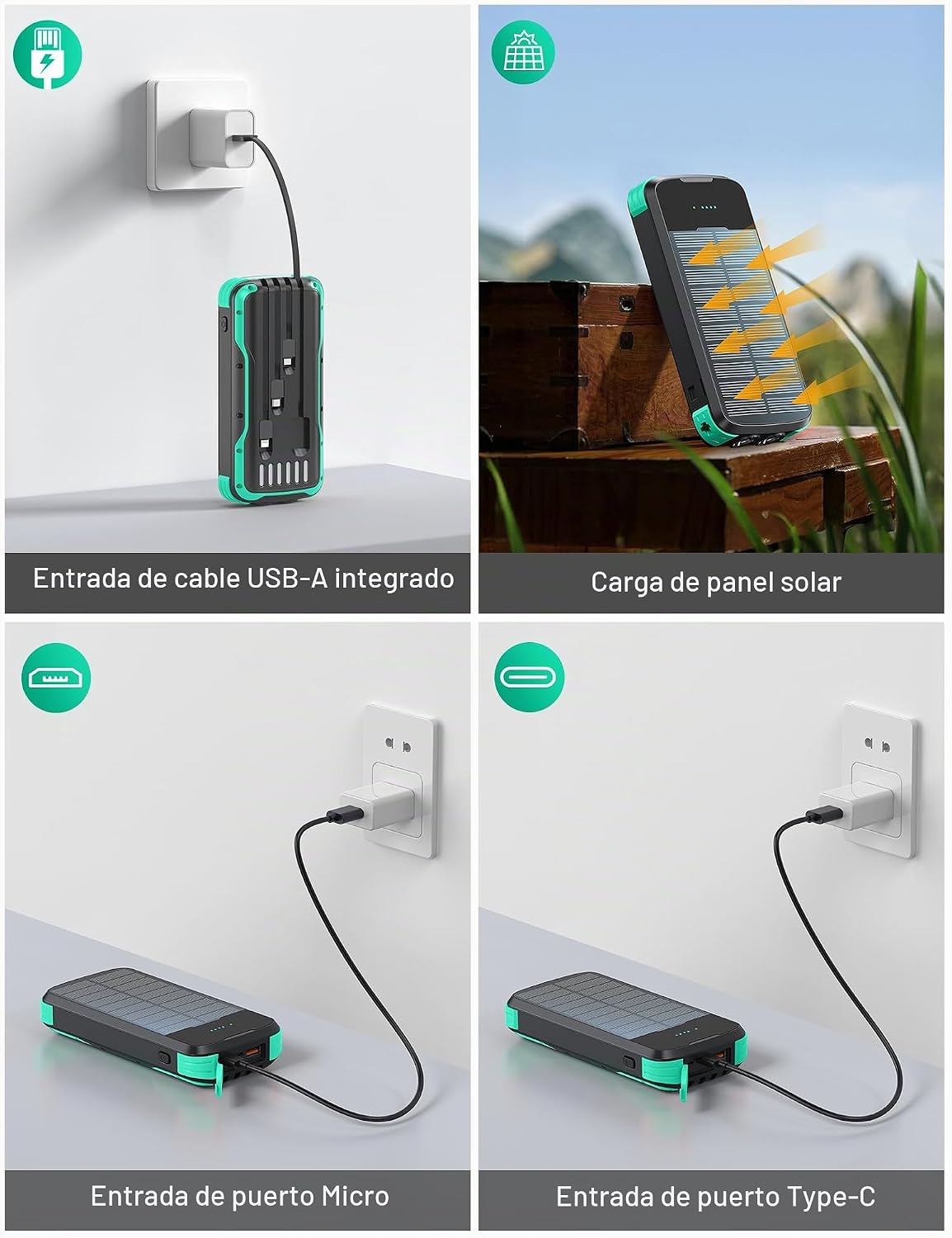 El banco 40000mAh PD20W de la energía solar de SOXONO ayuna cargado...