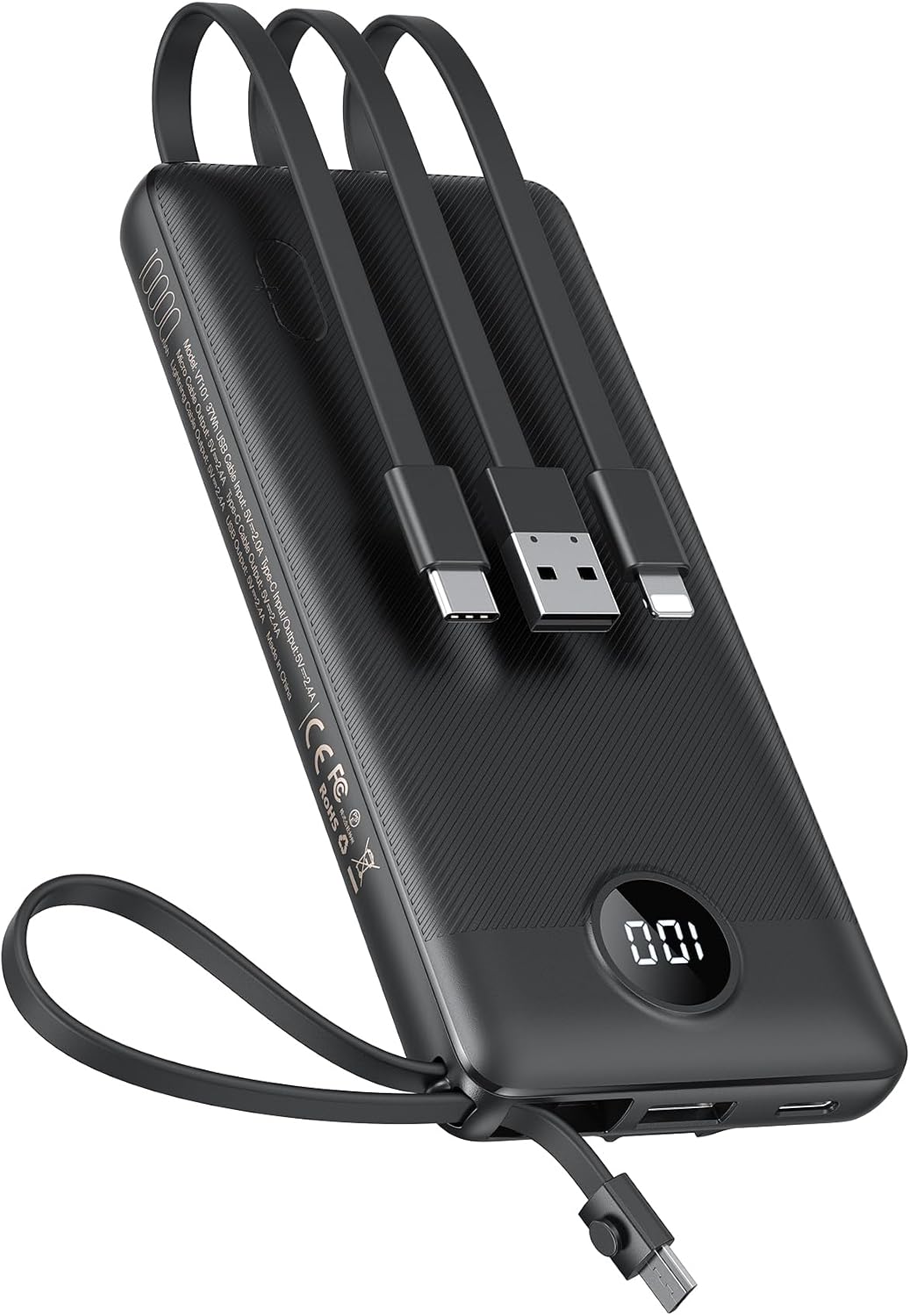 VEEKTOMX Cargador portátil de 10000 mAh con 4 cables incorporados |...