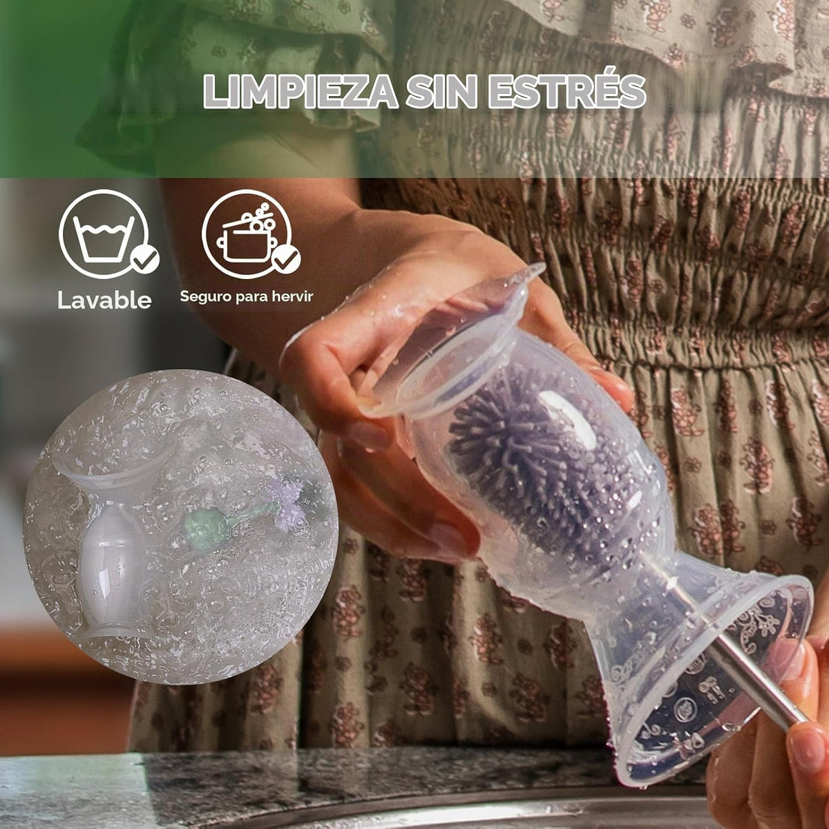 haakaa Extractor de leche manual con juego de tapones de flores, bo...
