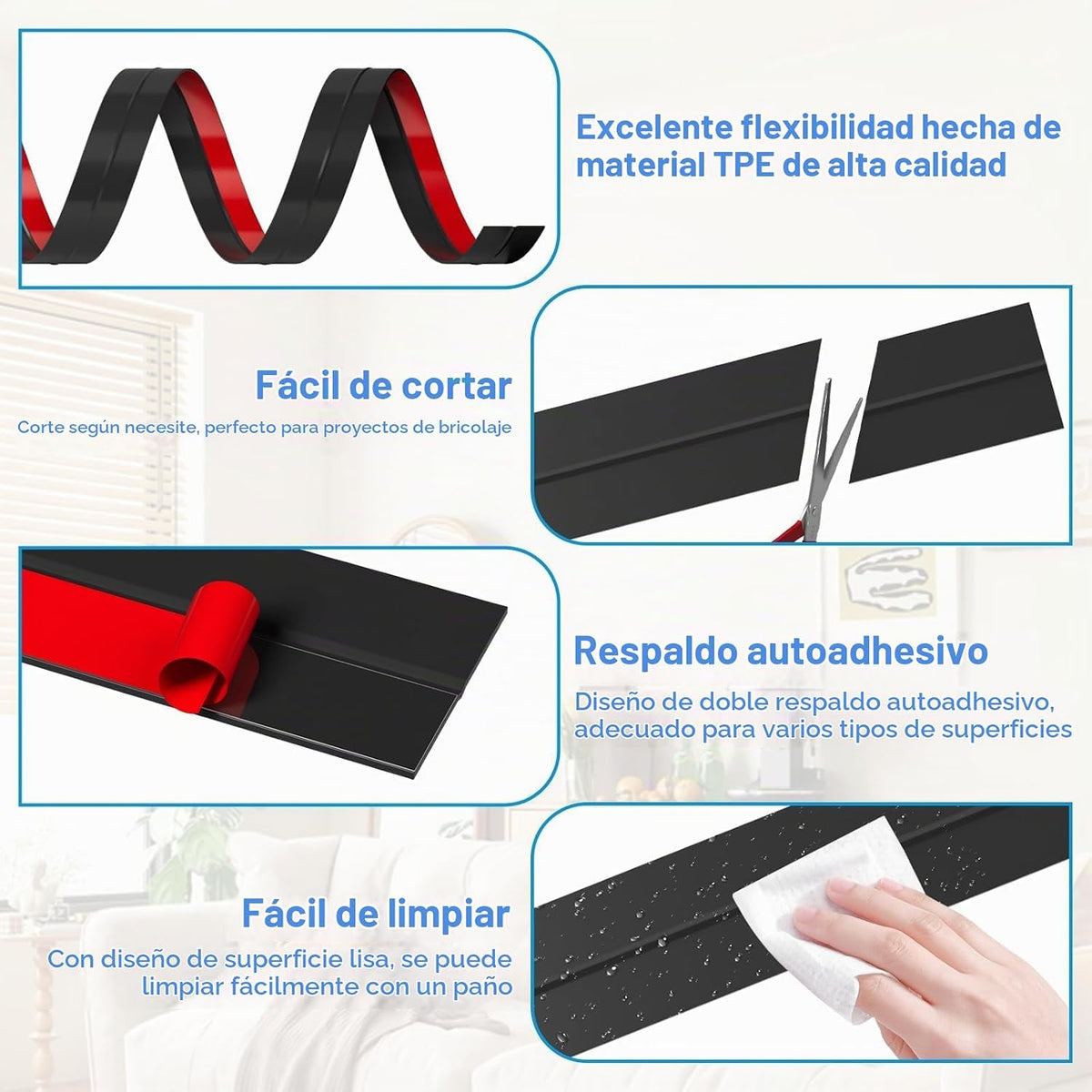 Pluden - Burlete de silicona de 2 pulgadas x 20 pies, sello autoadh...