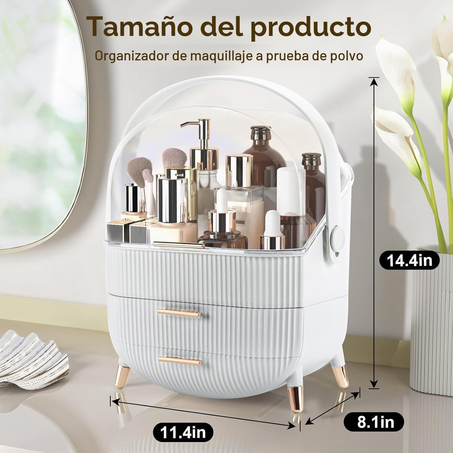 YGJT Organizador de maquillaje, organizador de cuidado de la piel p...