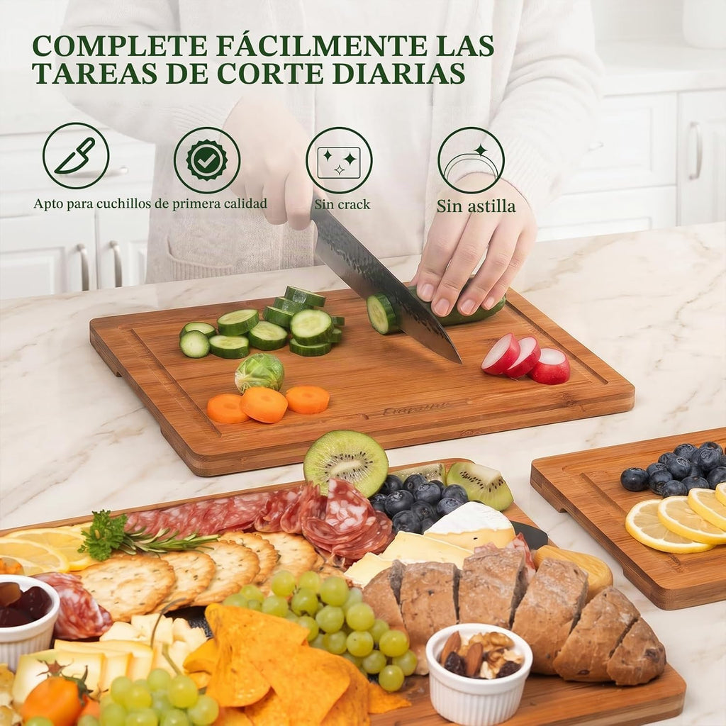 Juego de tablas de cortar de bambú Empune, tablas de cortar de made...