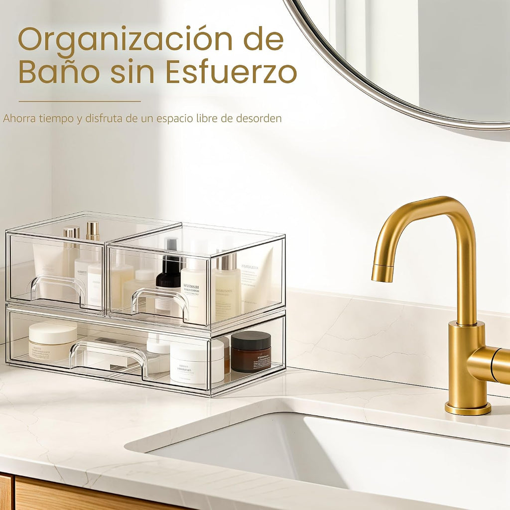Criusia Cajones de almacenamiento apilables, paquete de 6 organizad...
