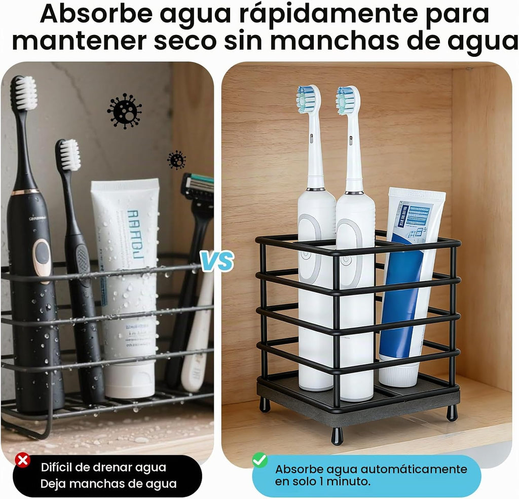 BOTEMY Portacepillos de dientes con alfombrilla de secado rápido, s...