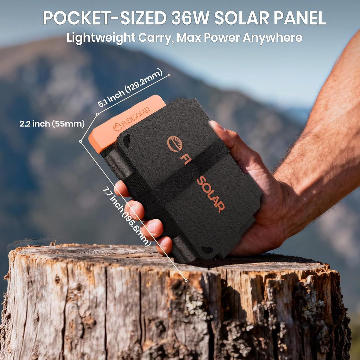 FlexSolar Cargador de panel solar ultra portátil y ligero de 36 W |...