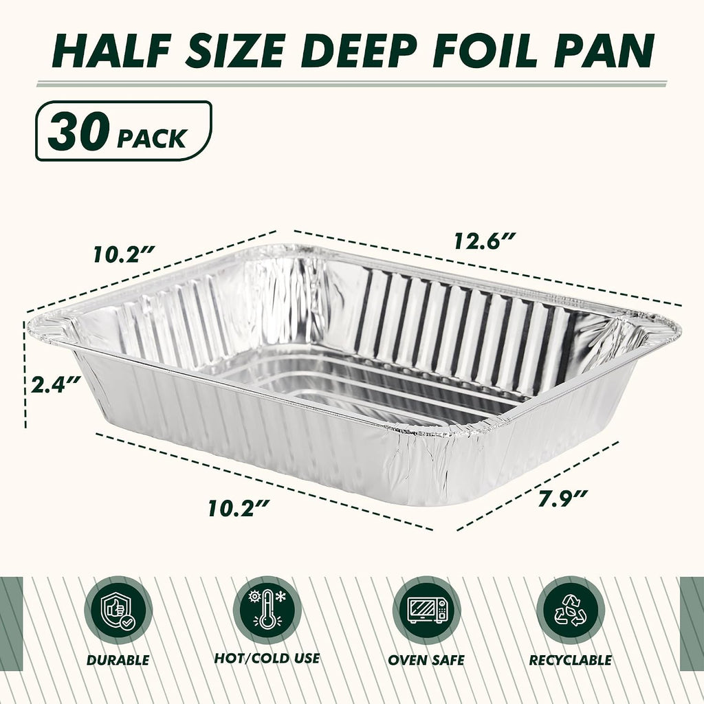 Sartenes de papel de aluminio de 9 x 13 pulgadas, paquete de 30 sar...