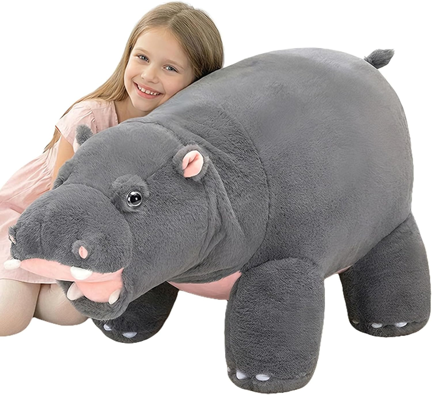 IKASA Peluche de hipopótamo gigante, juguete de peluche grande de h...