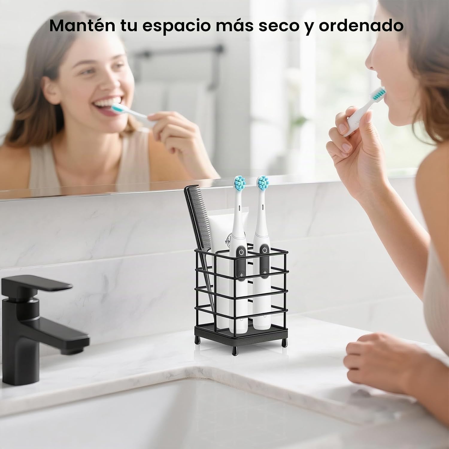 Portacepillos de dientes con alfombrilla de secado rápido, diatomit...