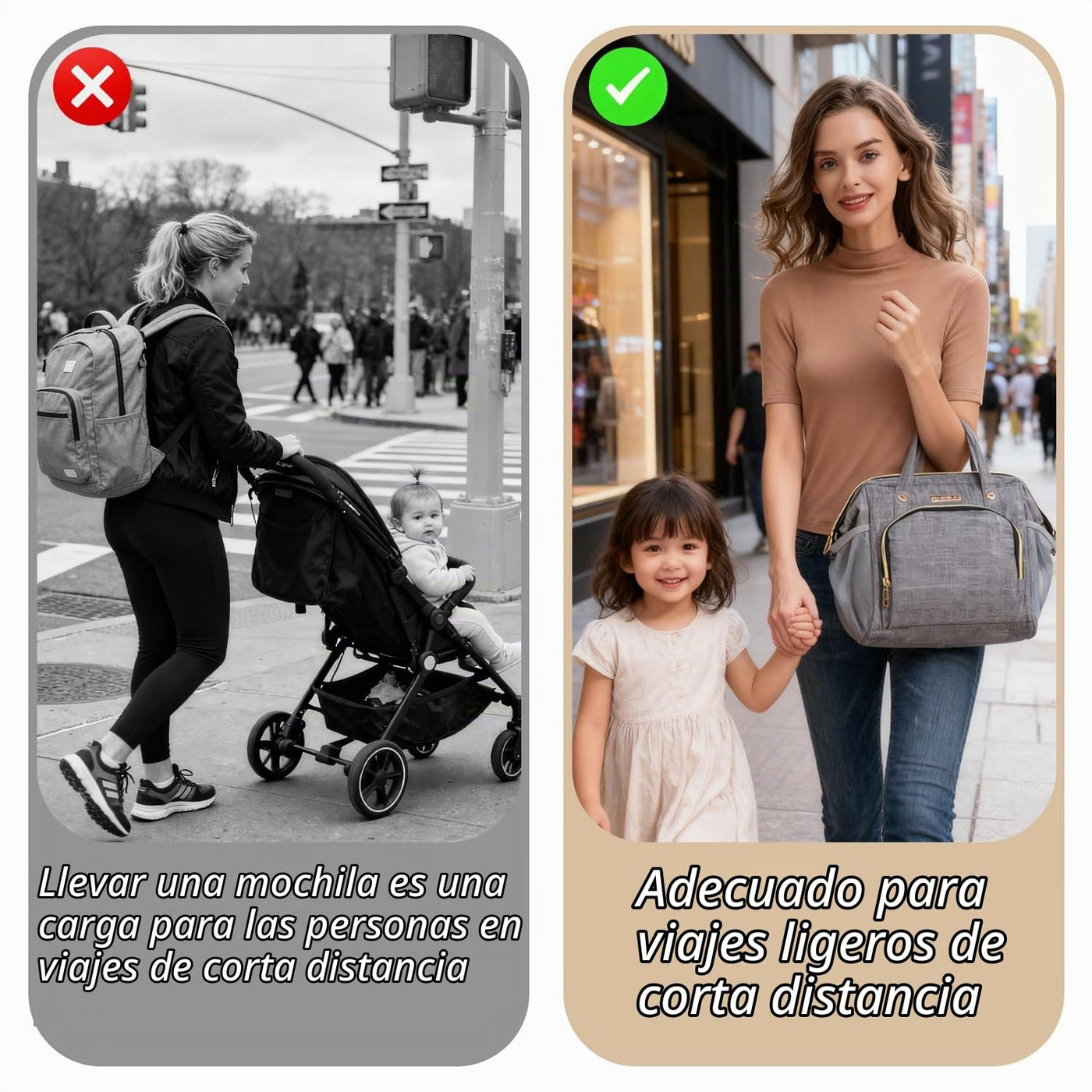FHELAD - Bolsa de pañales pequeña para mujer, mini bolsa de bebé 4...