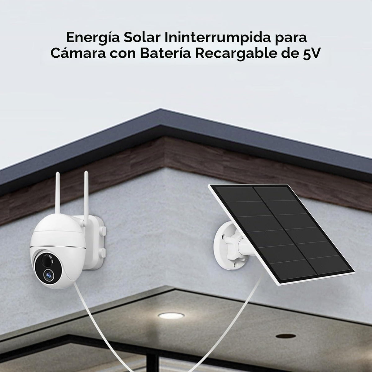 Panel solar para cámara de seguridad, panel solar USB de 5 W compat...