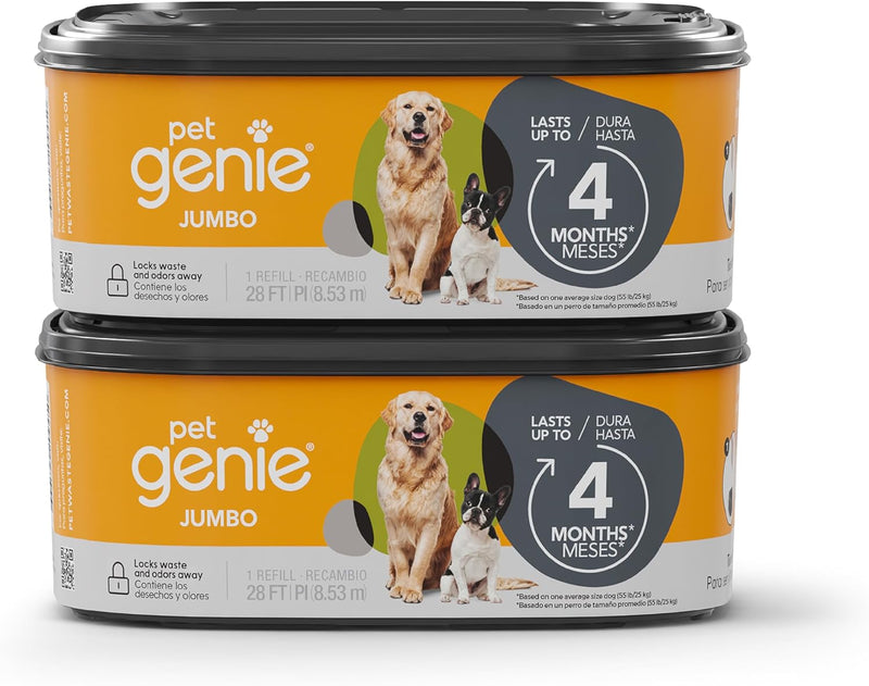 Pet Genie Bolsas de recambio | Paquete de 2 unidades jumbo, 56 pies...