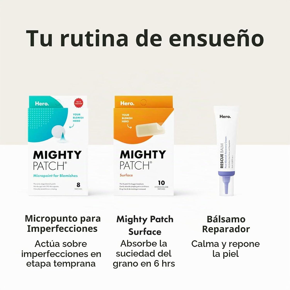 Hero Cosmetics Mighty Patch Surface Parches grandes para espinillas...