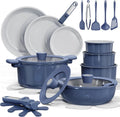 CAROTE Juego de Baterías de Cocina de Cerámica de 27 Piezas, Juego...