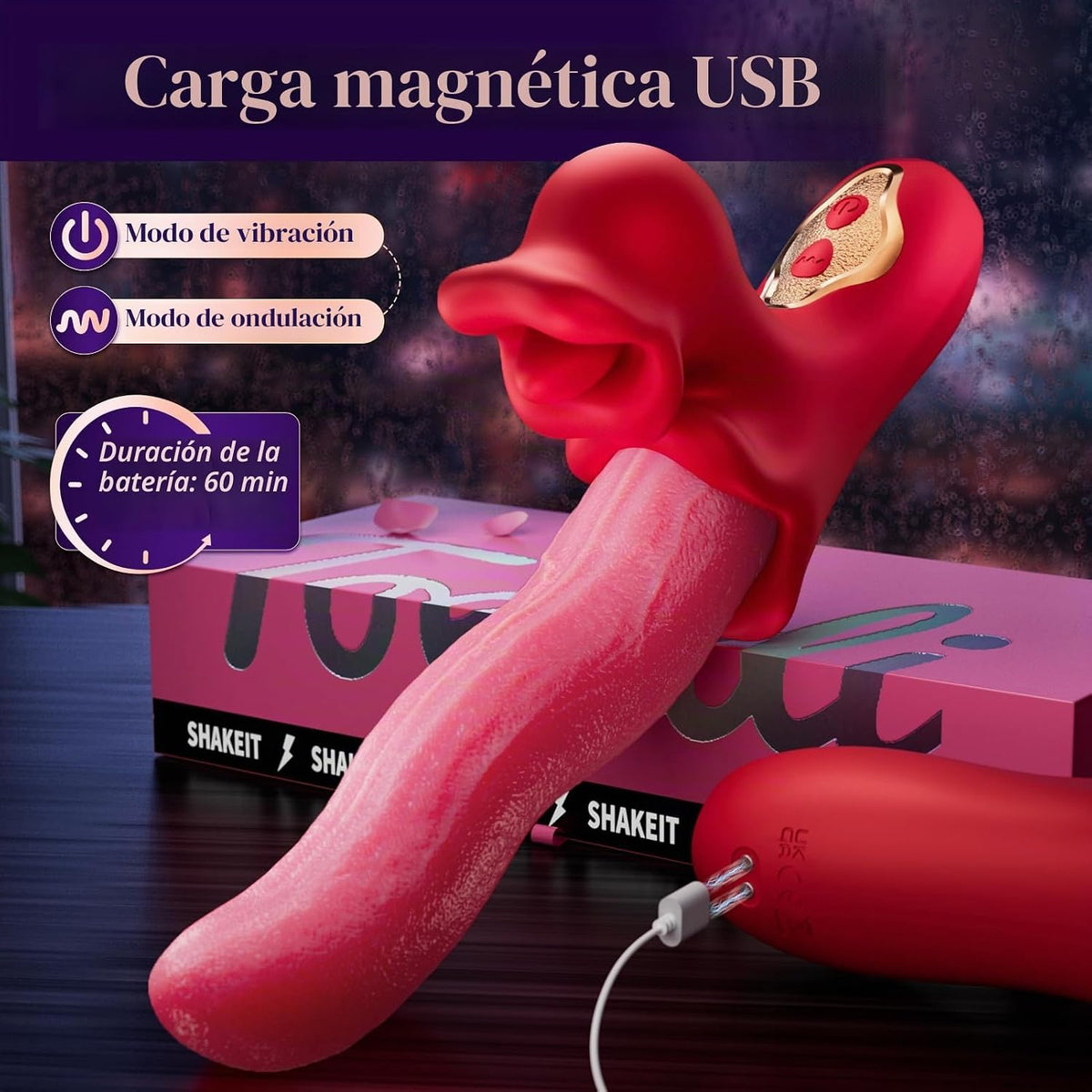 Toendi - Juguete vibrador para lengua, punto G y estimulador del cl...