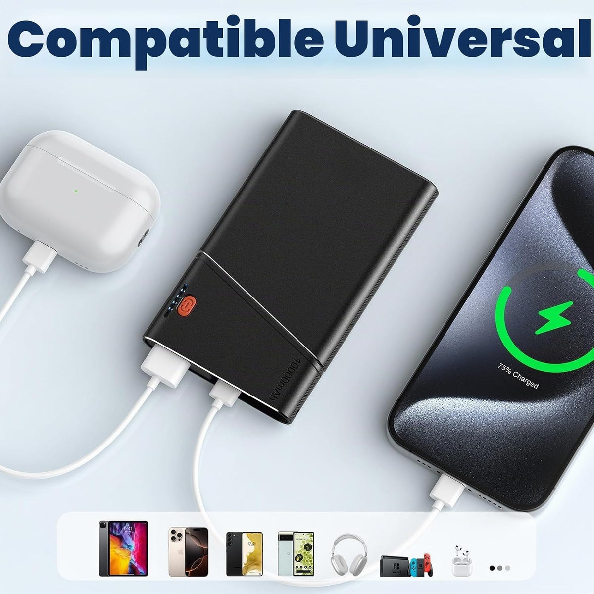 Aaoyun Banco de energía portátil de 10000 mAh, batería de carga ráp...