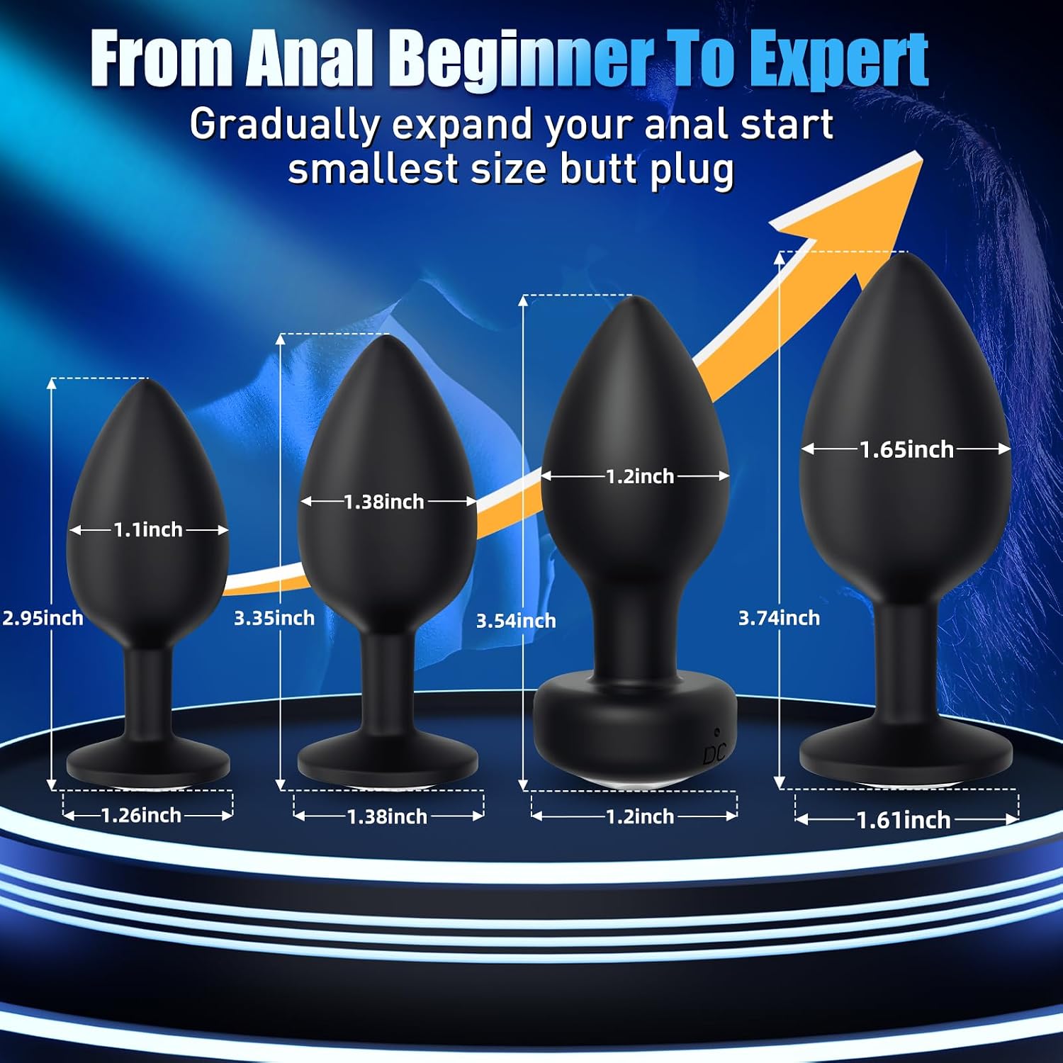 Enchufe anal vibrador para el trasero, juguetes sexuales para adult...
