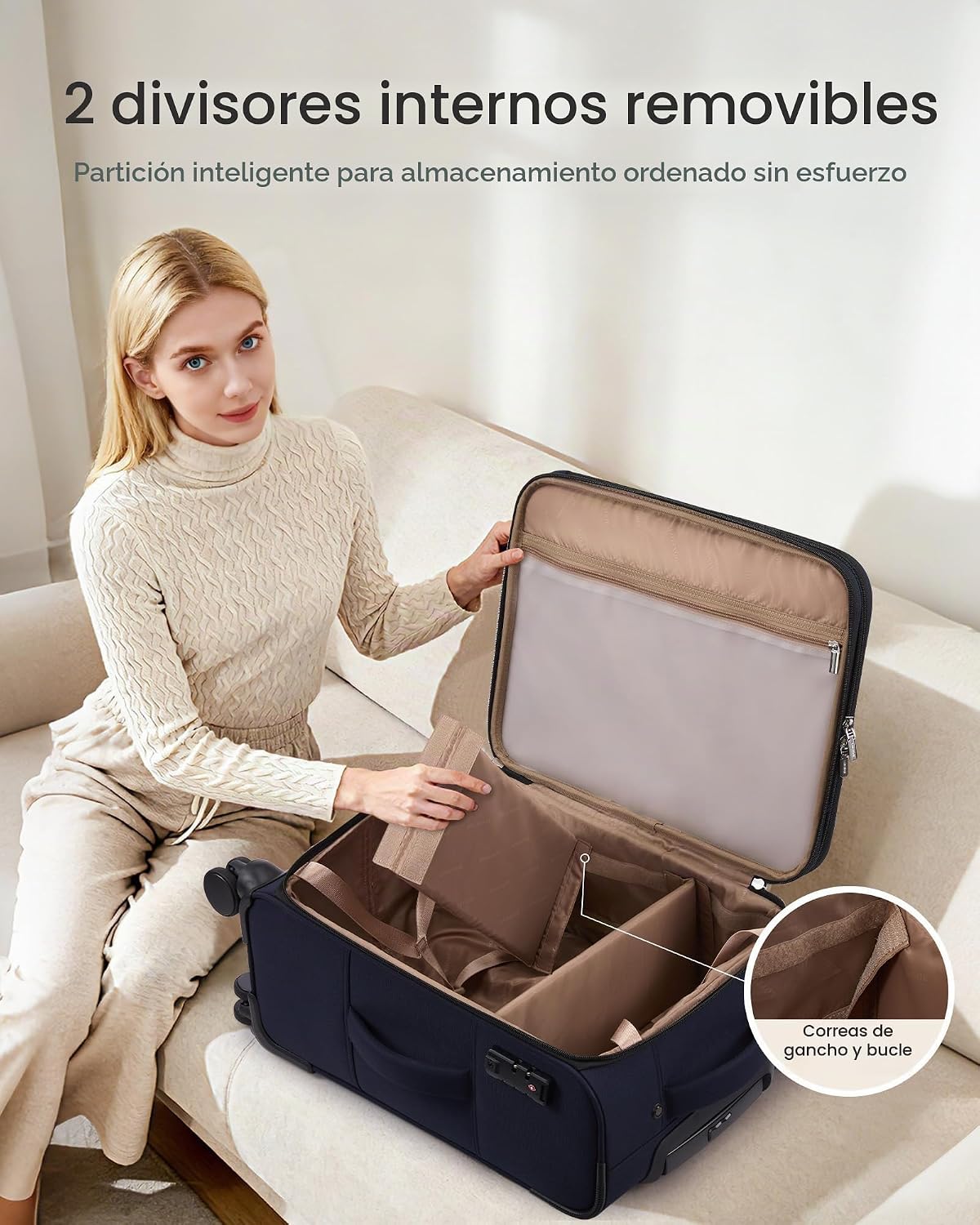 LOVEVOOK Maletas Softside con ruedas para viajes para mujeres y hom...