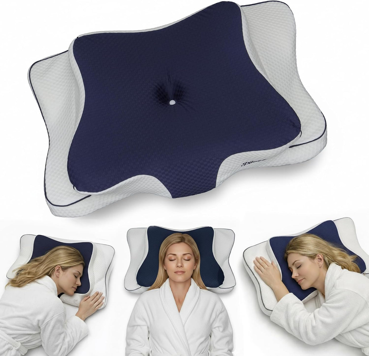 piluxx Almohada cervical cervical para dormir, almohada cervical de...