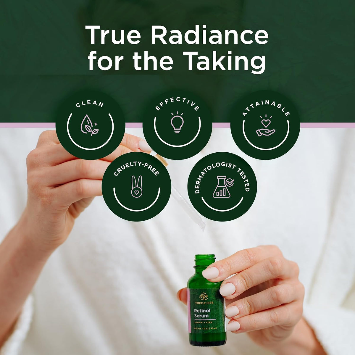 Suero de retinol Tree of Life para rostro, aceite facial antienveje...