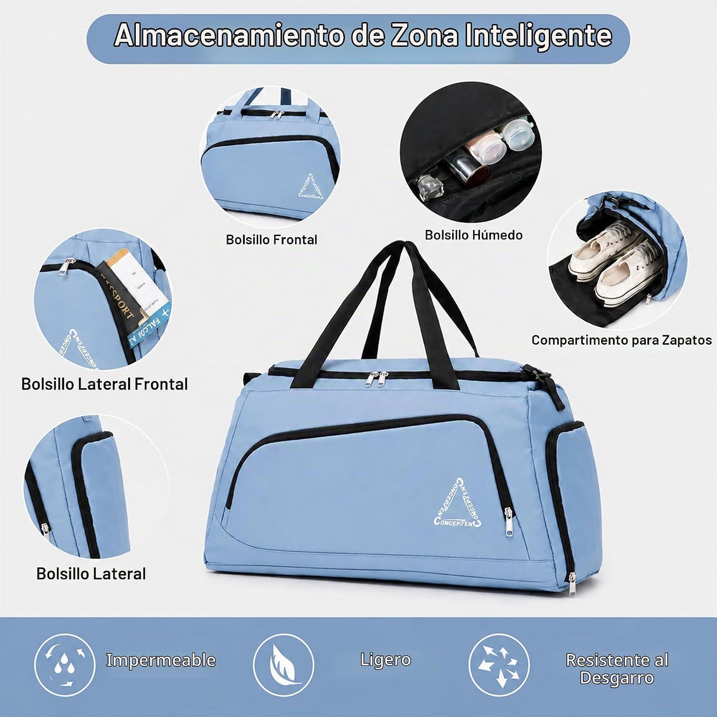 CONCEPTEN Juego de 5 piezas de equipaje de mano aprobado por aerolí...