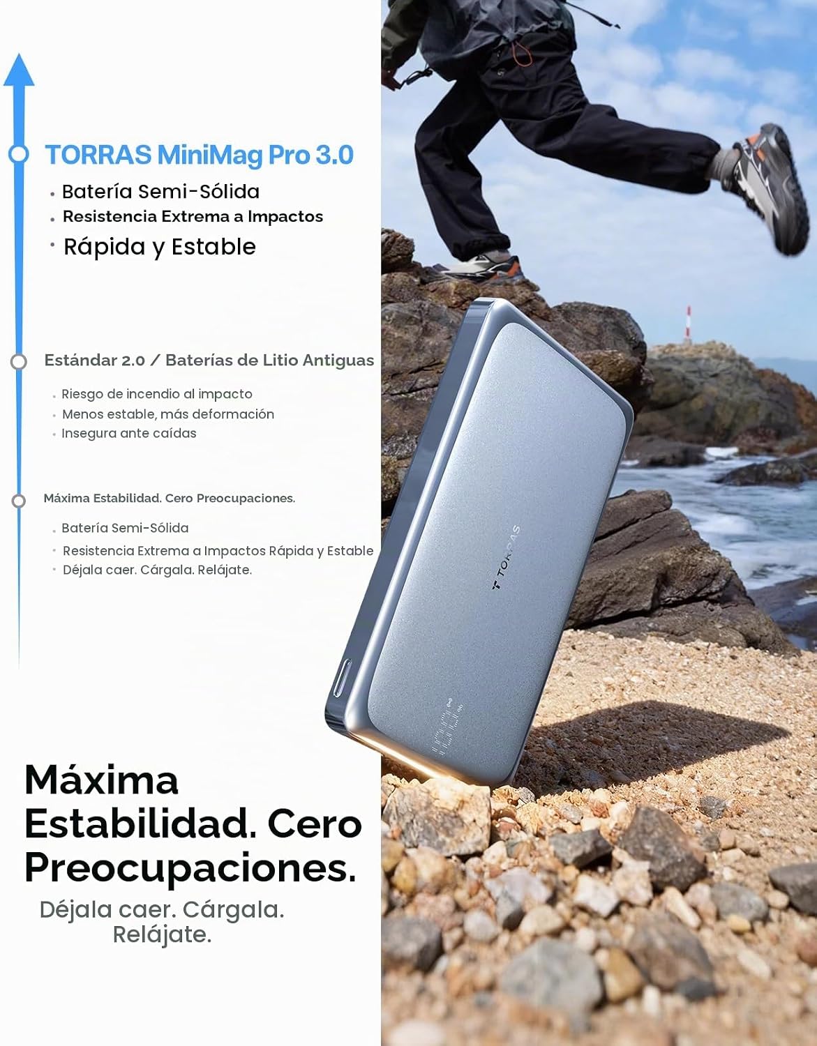 TORRAS MiniMag Pro - Cargador portátil portátil, batería magnética...