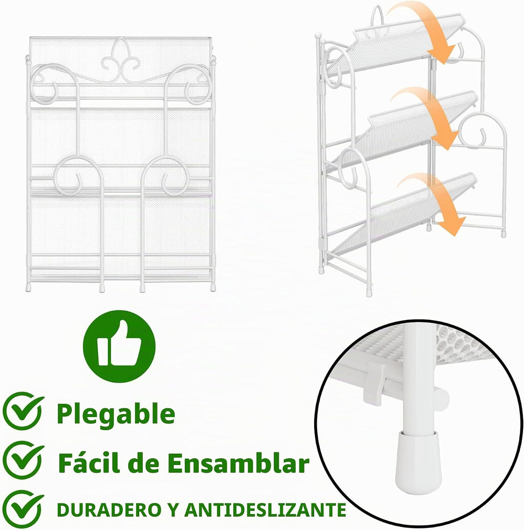 YIUKEA Organizador de mostrador de baño, estante de especias para e...