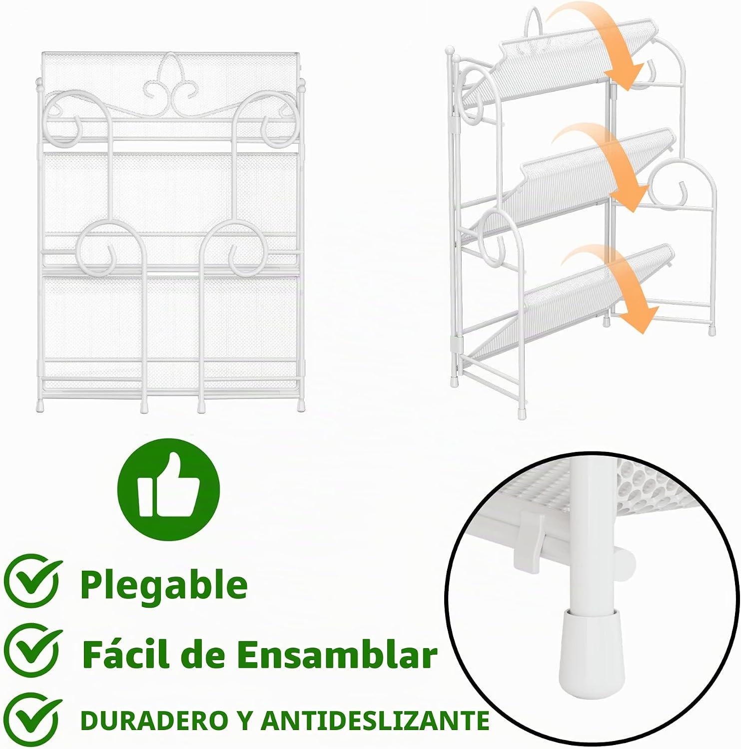 YIUKEA Organizador de mostrador de baño, estante de especias para e...
