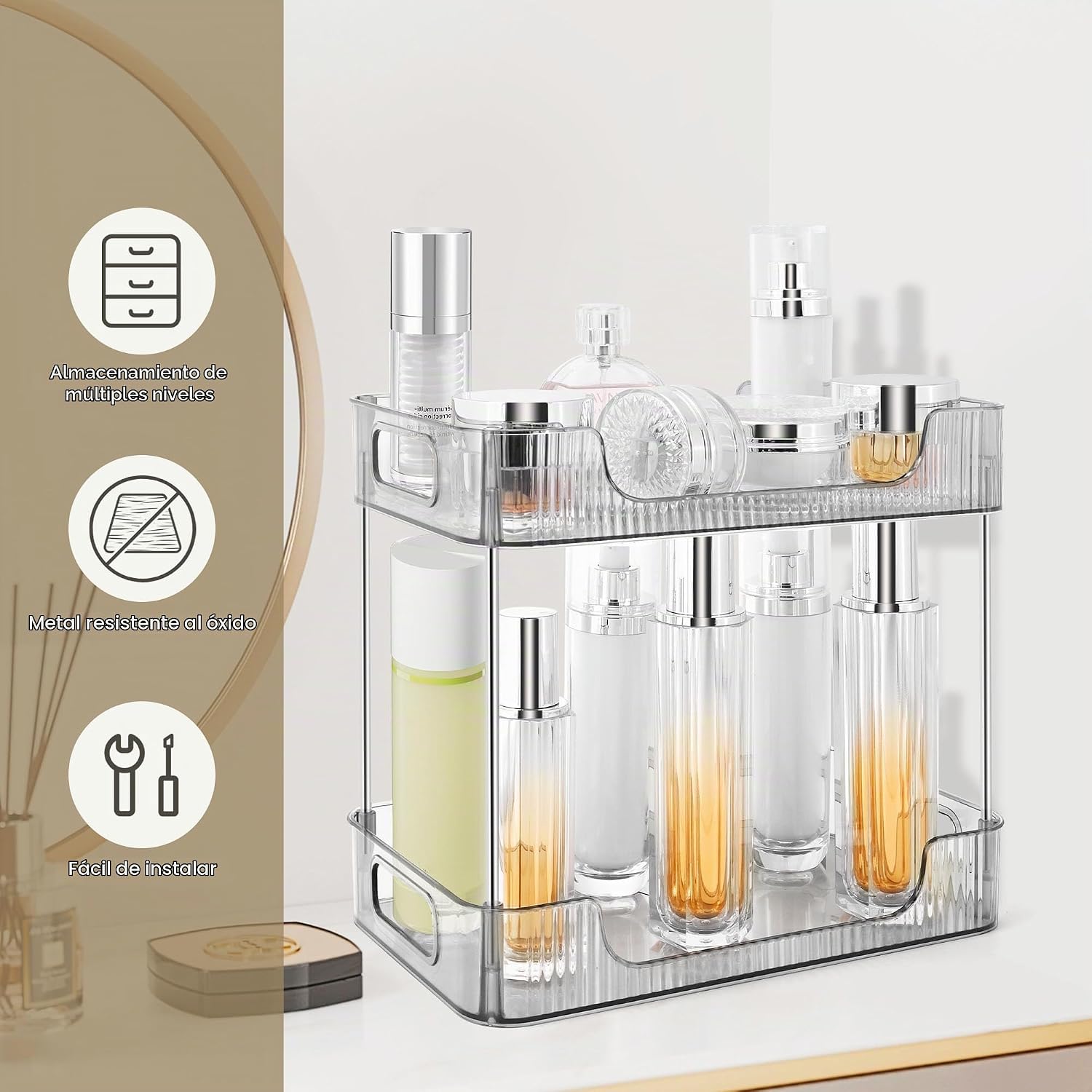 TENDER EPOCH Organizador de encimera de baño de 2 niveles, organiza...
