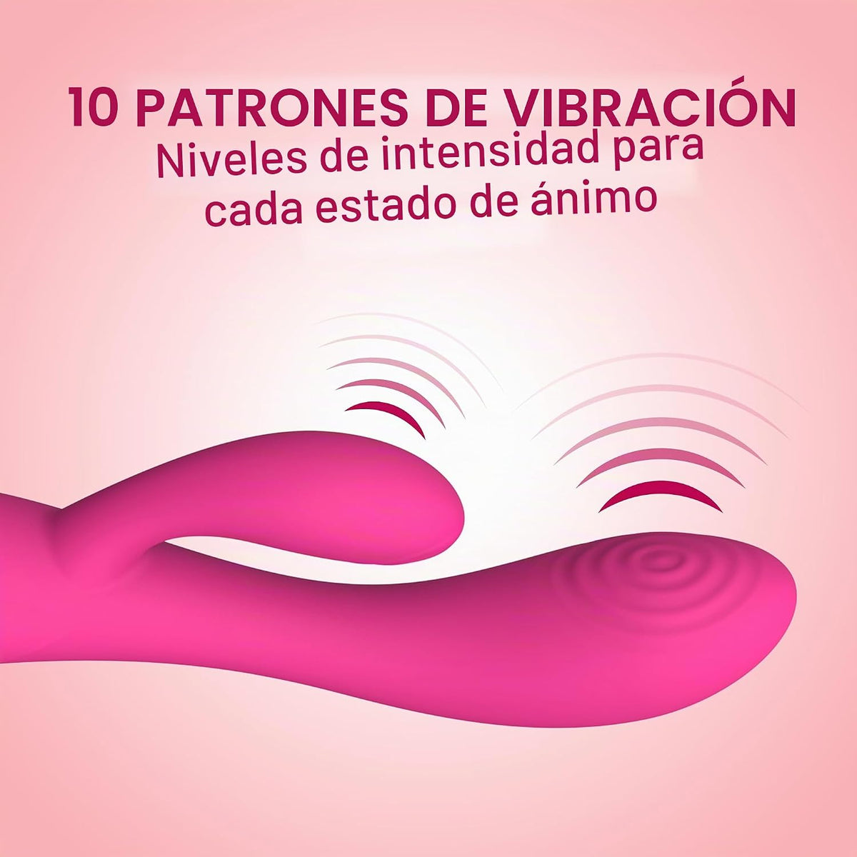 plusOne Masajeador personal con doble vibrador de conejo, 10 ajuste...