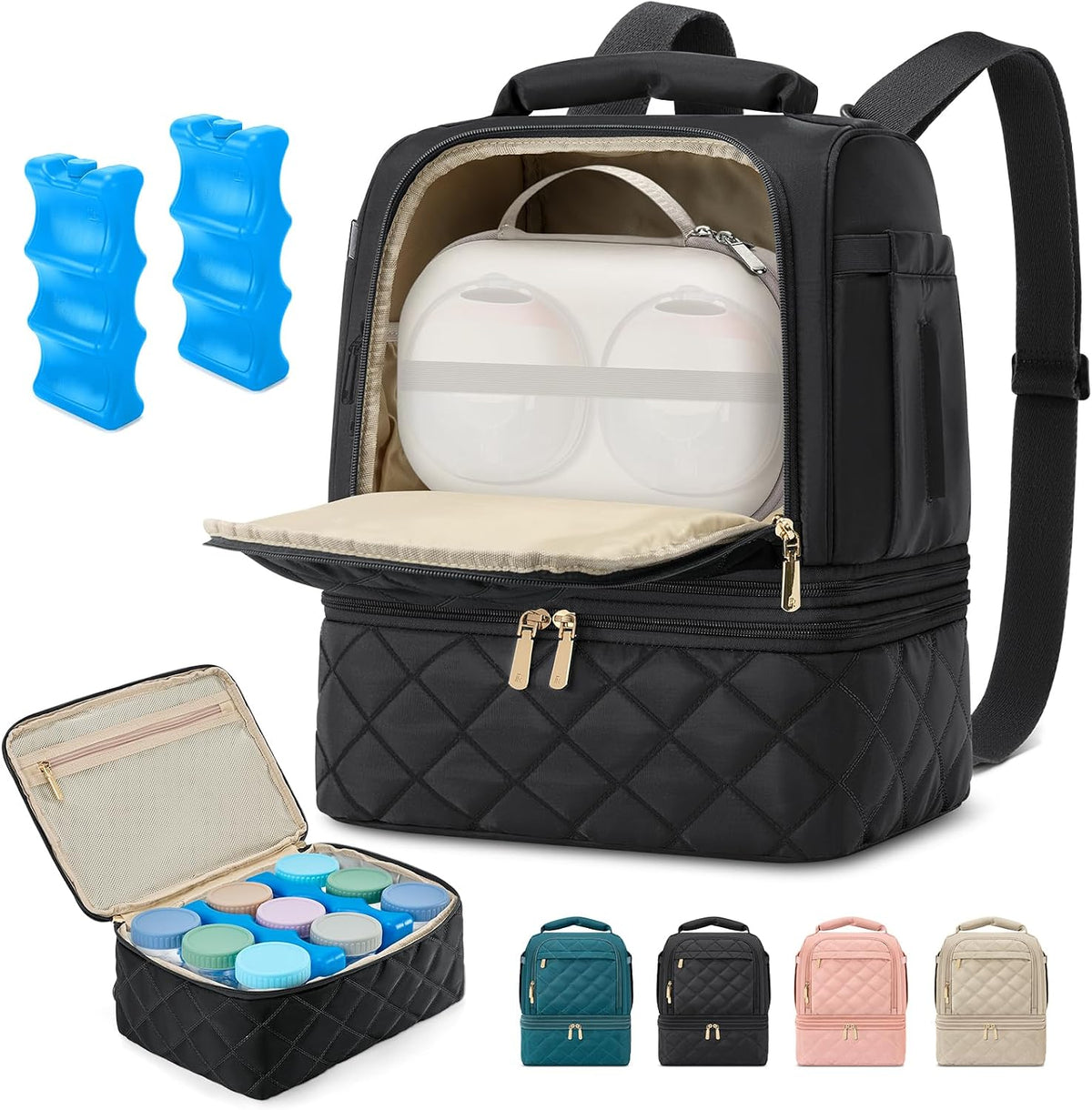 RAINSMORE Bolsa de extractor de leche portátil, bolsa de viaje enfr...