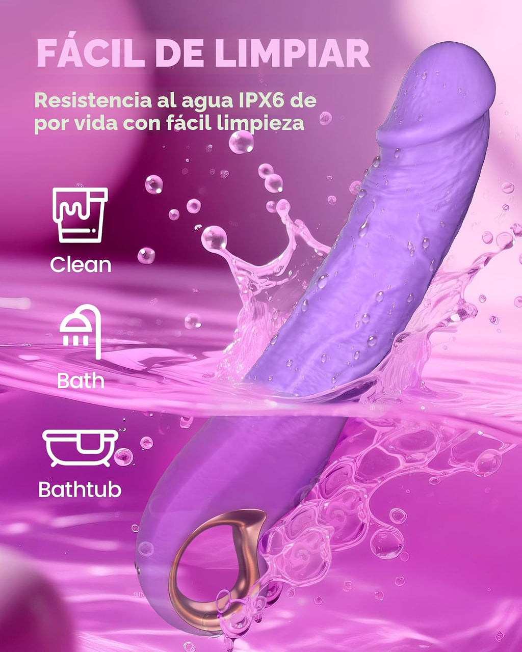UTIMI Juguetes sexuales del vibrador del consolador de empuje, cons...