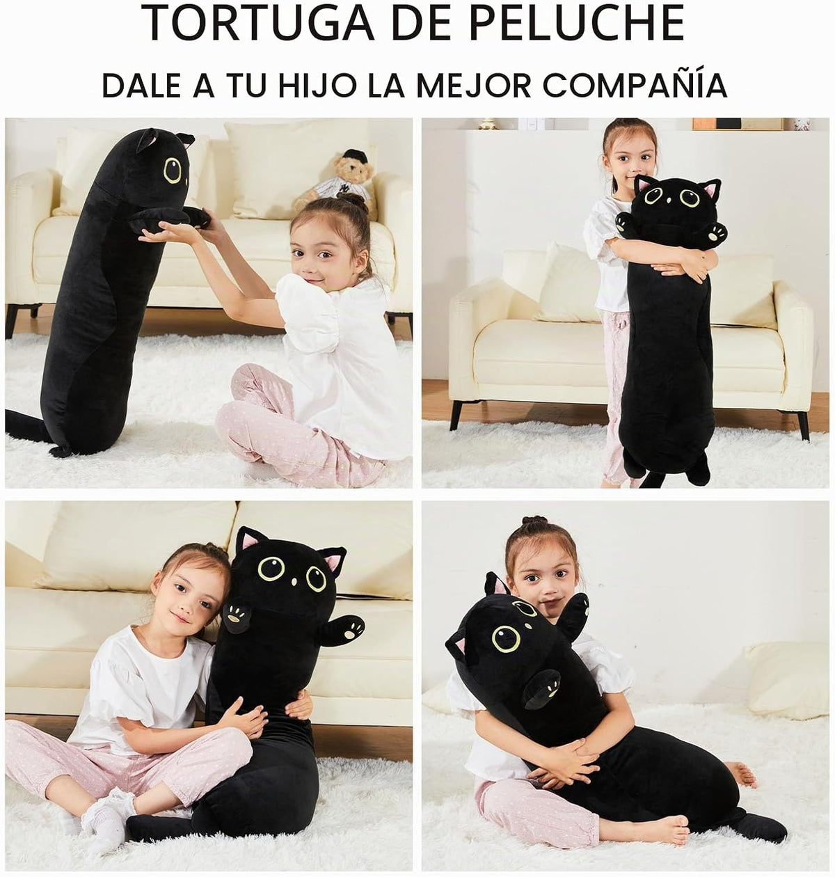TPVV Animal de peluche de gato gigante de 31,5 pulgadas, juguete de...
