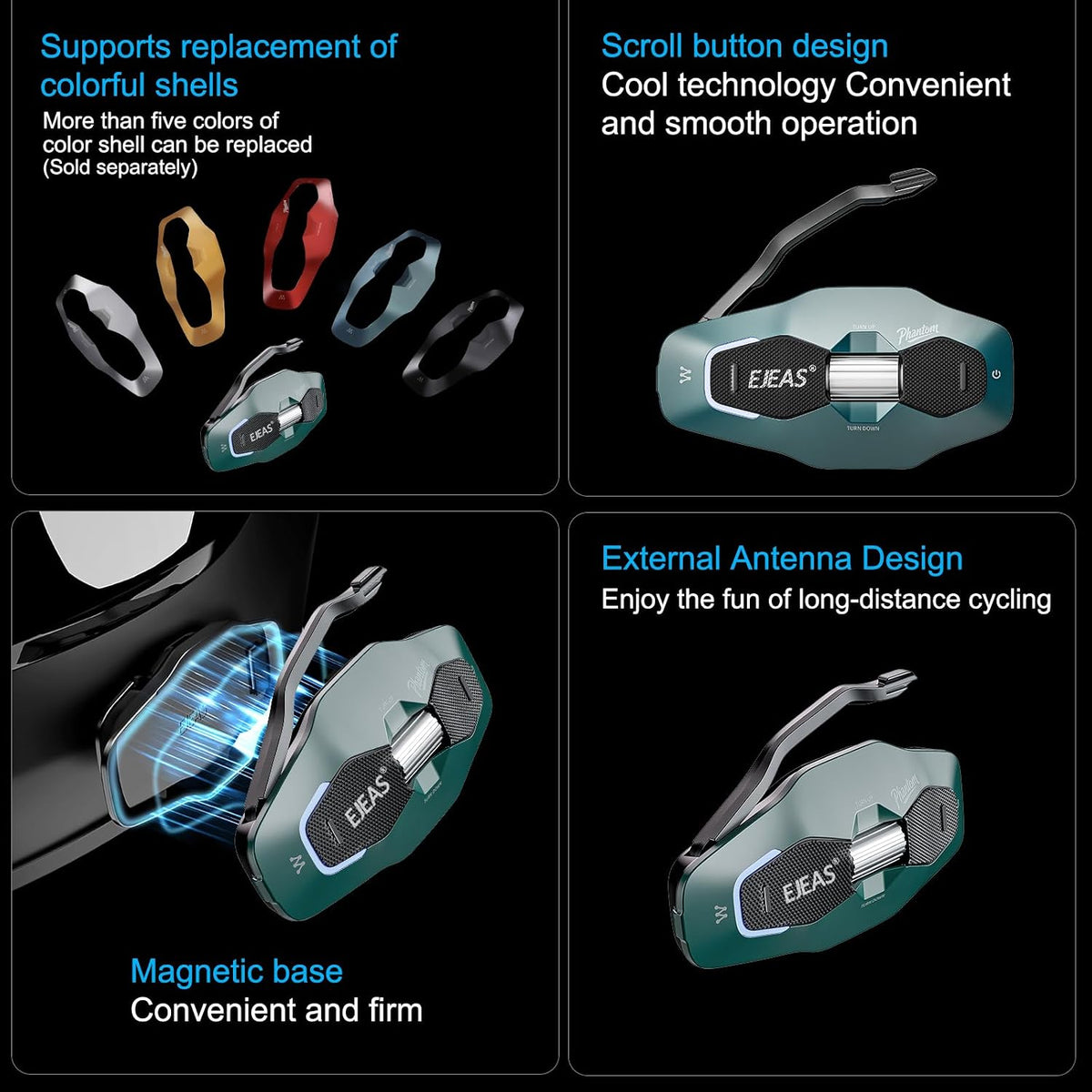 iSunergy X10 - Auriculares Bluetooth para casco de motocicleta, int...