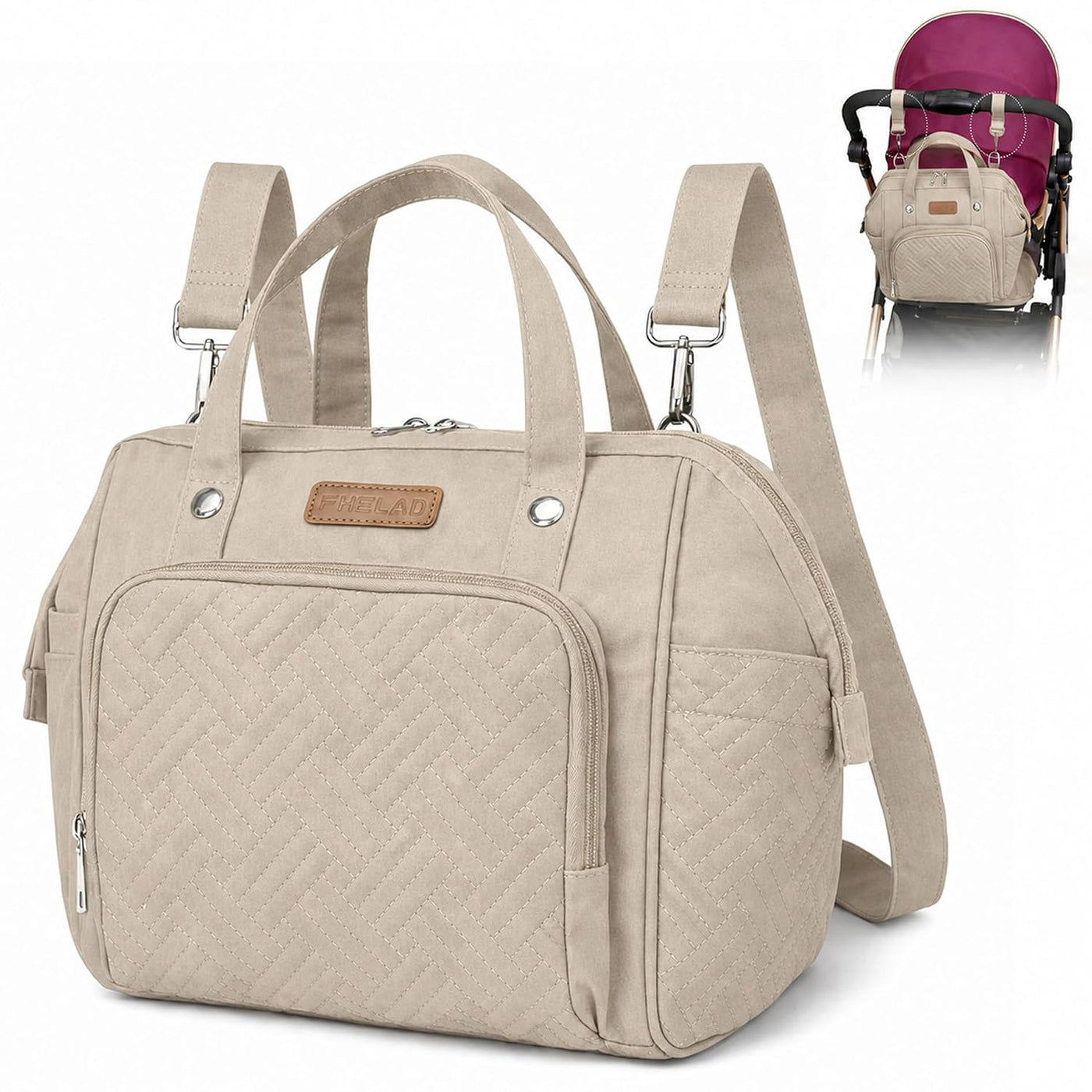 FHELAD - Bolsa de pañales pequeña para mujer, mini bolsa de bebé 4...