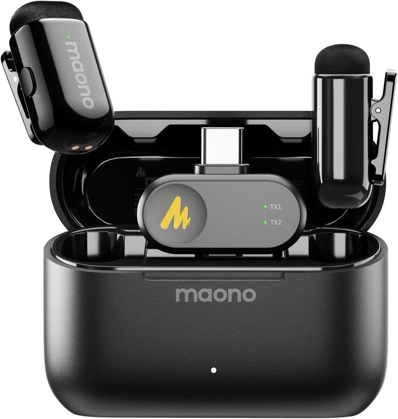 MAONO Wave T1 Mini micrófono Lavalier para iPhone\/Android con ench...