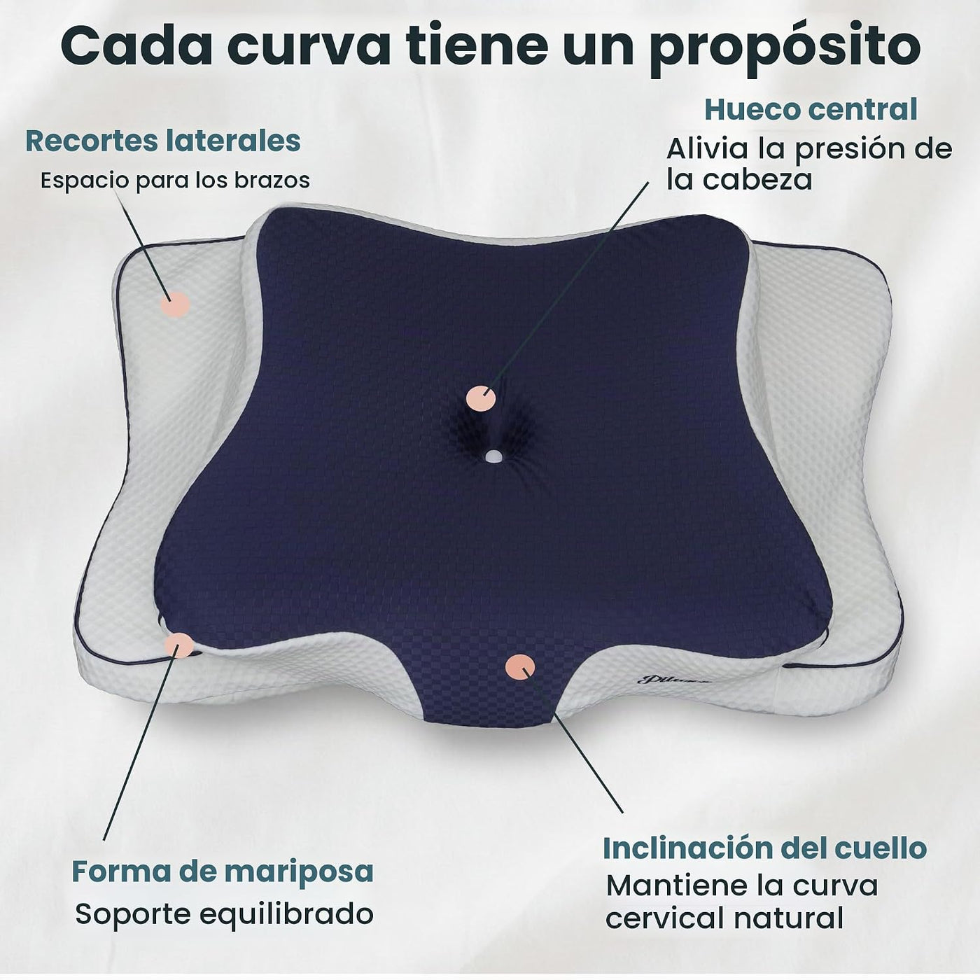 piluxx Almohada cervical cervical para dormir, almohada cervical de...