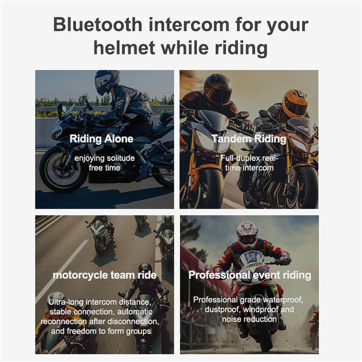 iSunergy Mesh 3.0 - Auriculares Bluetooth para motocicleta, 6 Rider...