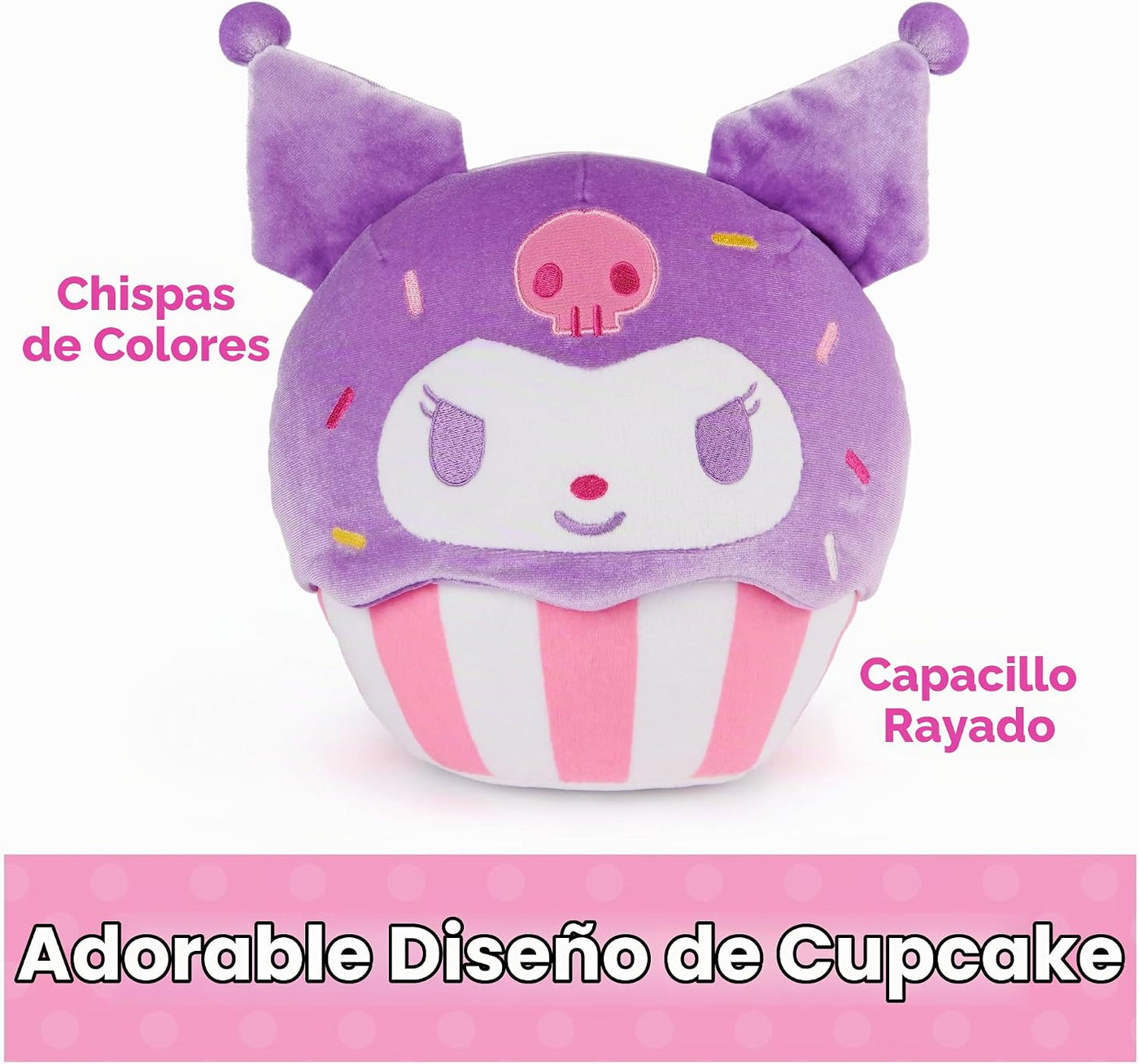 GUND Sanrio Kuromi Cupcake - Juguete de peluche de postre de 8 pulg...