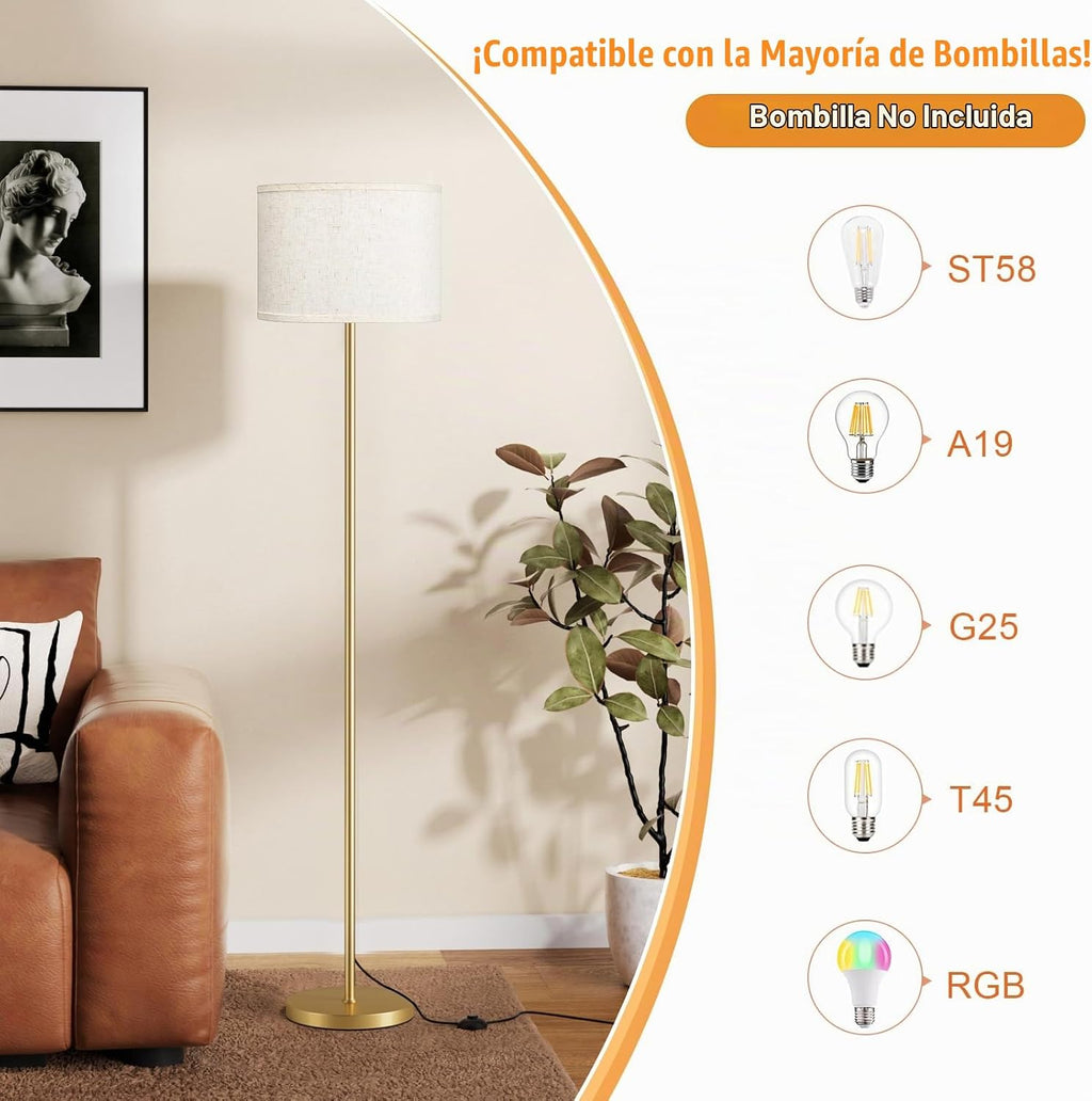 Ambimall - Lámpara de pie moderna con pantalla, lámparas altas para...