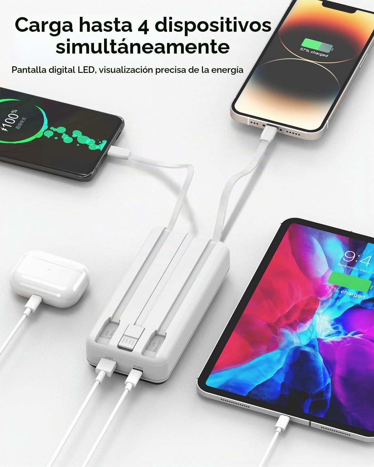 Eliegntist Banco portátil del poder del cargador 40000mAh, carga rá...