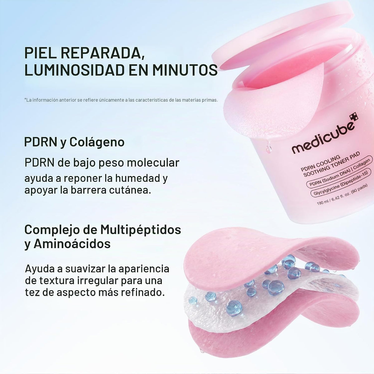 medicube PDRN Almohadillas de tóner calmantes refrescantes, almohad...