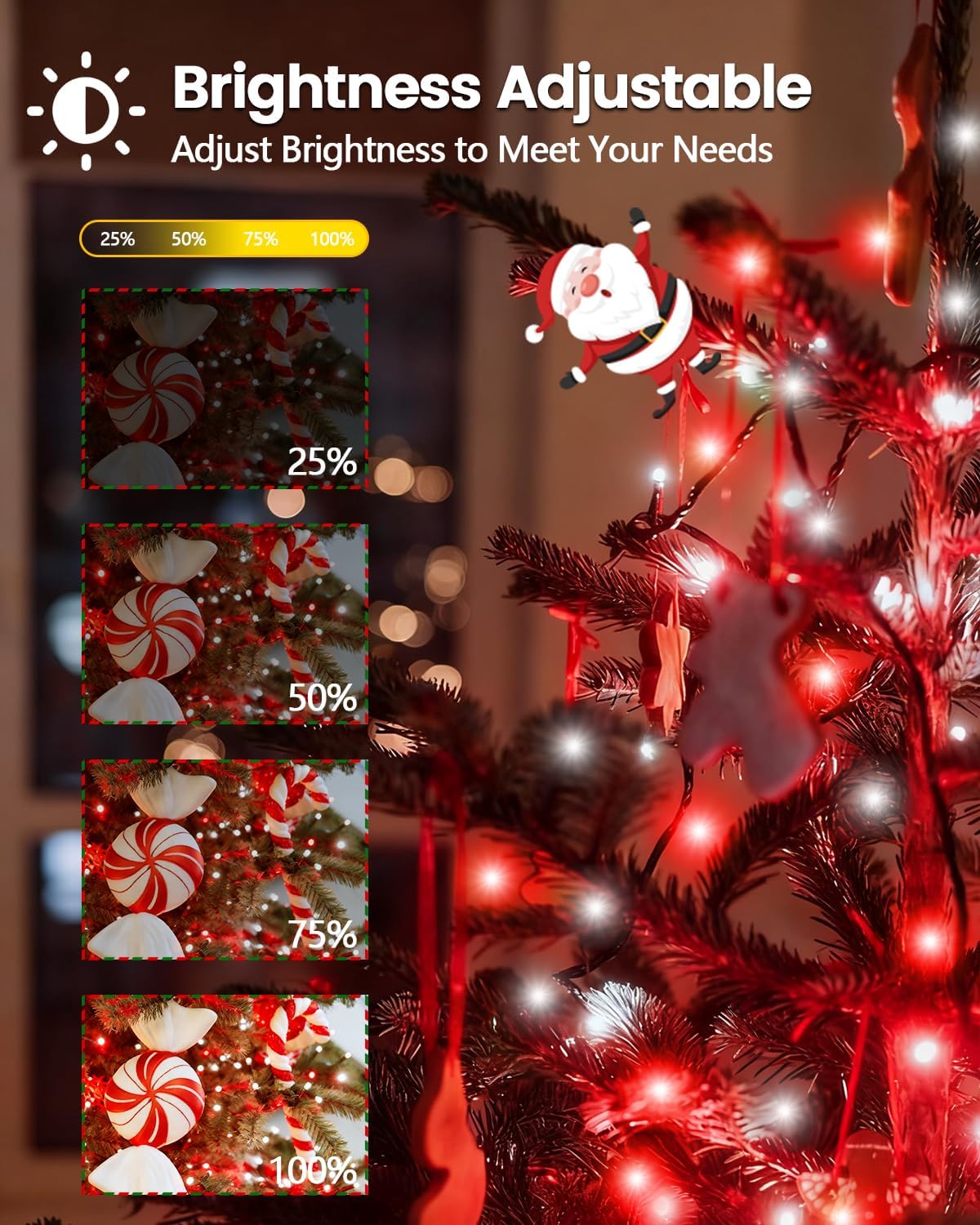 Nuevas Luces para Árbol de Navidad 2025 para Interiores con Control...
