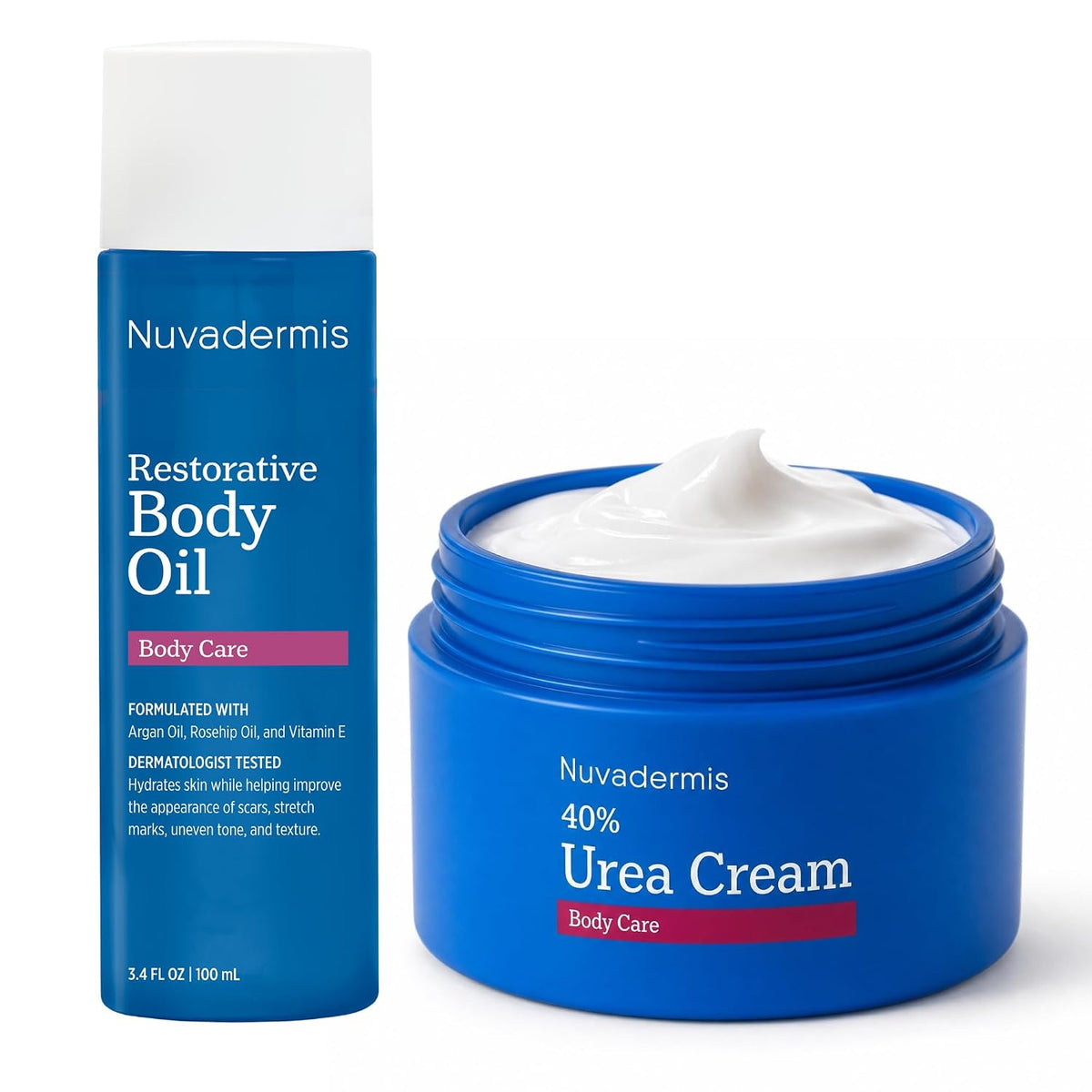 NUVADERMIS Paquete de aceite corporal restaurador y crema de urea 4...
