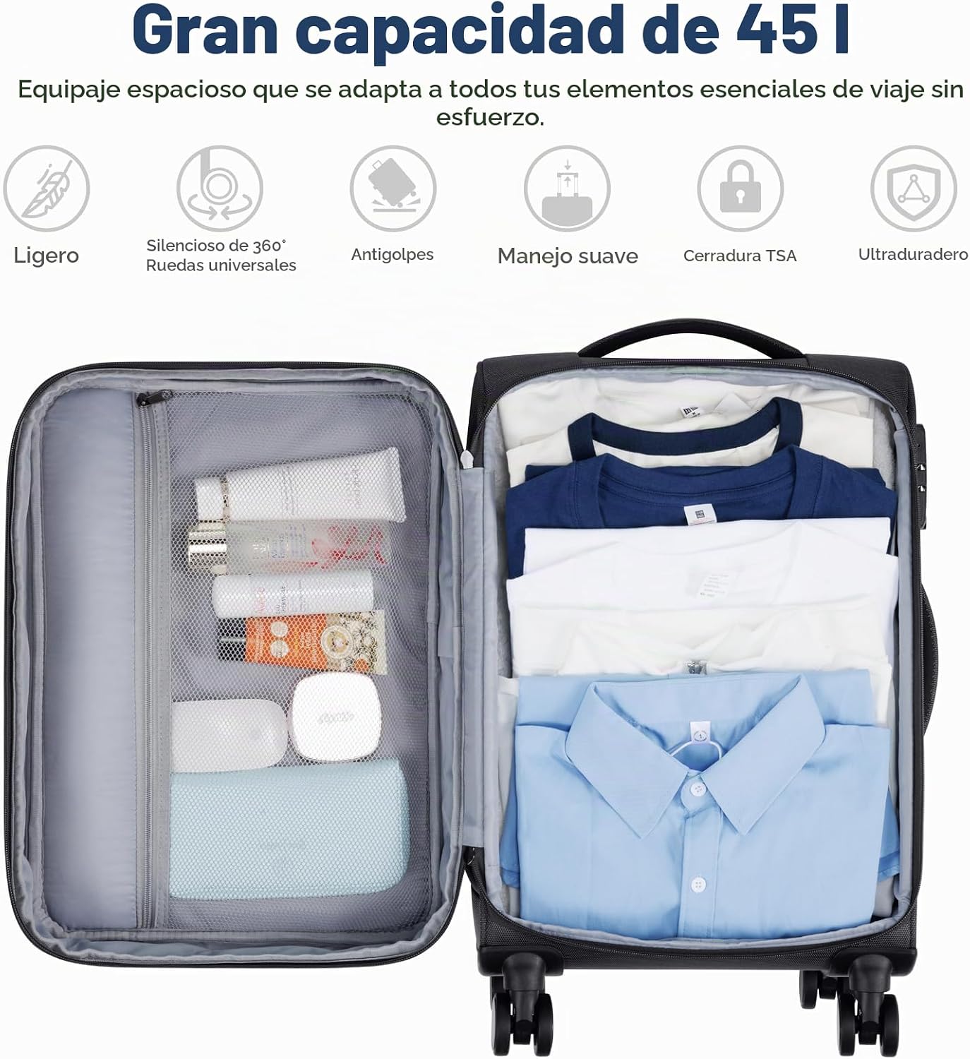 Softside - Maleta de mano expandible con apertura superior de 20 pu...