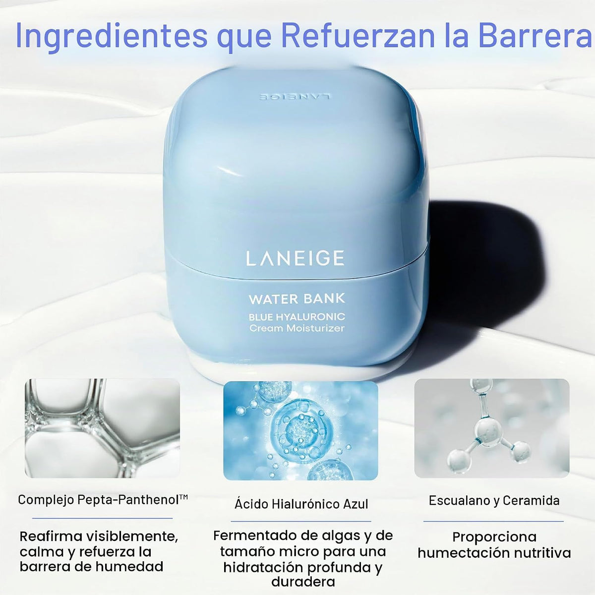 LANEIGE Crema Hidratante Water Bank Azul con Ácido Hialurónico: Cre...