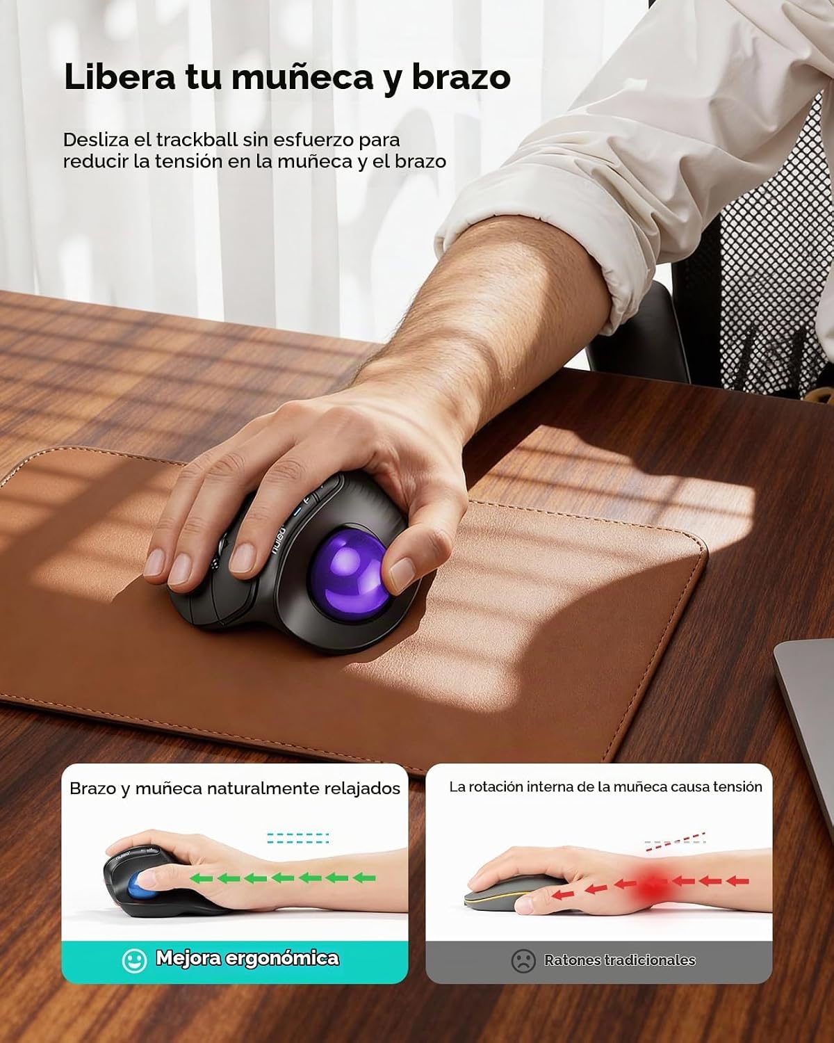 Nulea Control de pulgar de ratón de trackball vertical ergonómico |...