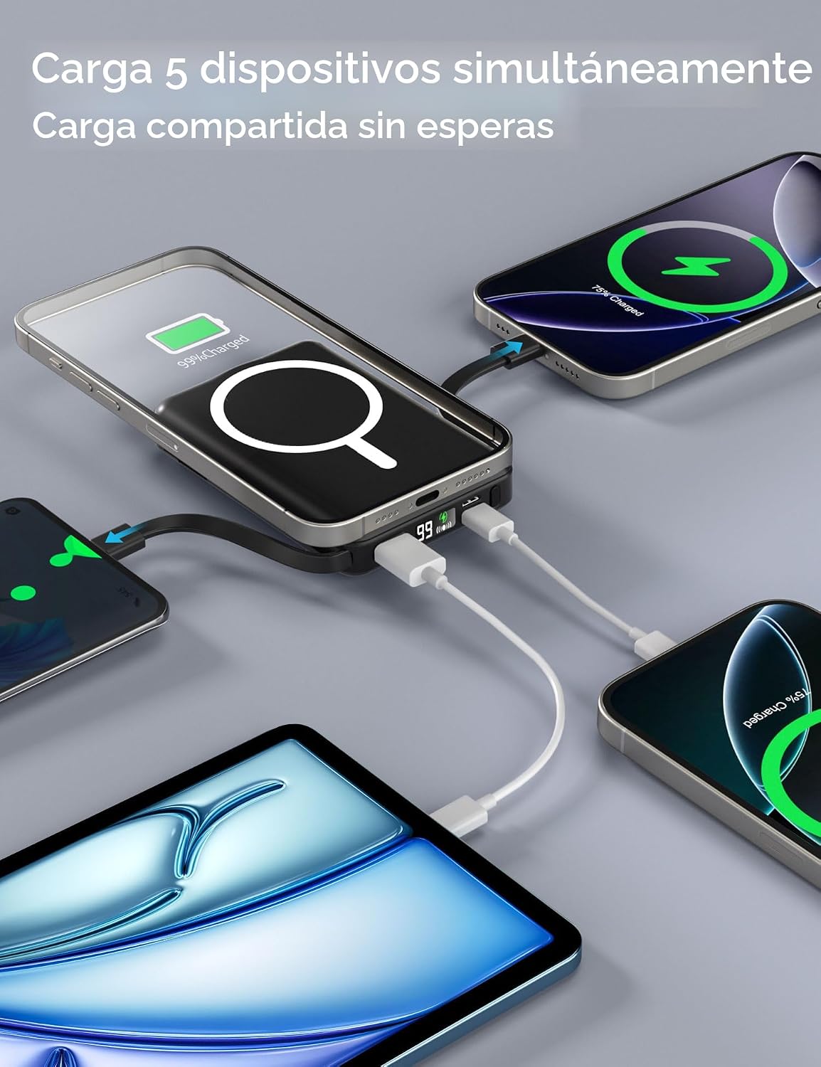 podoru para Magsafe Power Bank, cargador portátil magnético de 1000...